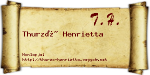 Thurzó Henrietta névjegykártya