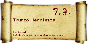 Thurzó Henrietta névjegykártya