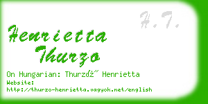 henrietta thurzo business card